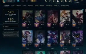 Unranked com 150 Champs e 135 Skins ( MID / JG / ADC )