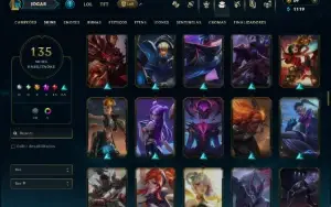 Unranked com 150 Champs e 135 Skins ( MID / JG / ADC )