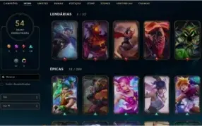 102 CAMPEOES, 54 SKINS, LEVEL 151