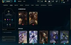 Unranked com 35 Champs e 9 Skins