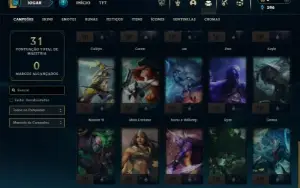 Unranked com 35 Champs e 9 Skins