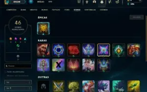 Unranked com 35 Champs e 9 Skins