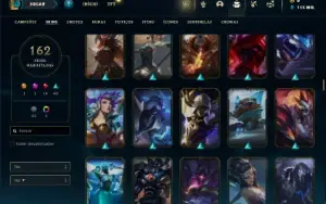 Unranked com TODOS os champs e 162 Skins ( MAIN ADC )