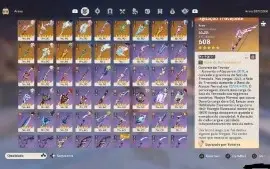 Genshin Impact conta AR59. Vários personagens e armas T5.