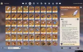 Genshin Impact conta AR59. Vários personagens e armas T5.