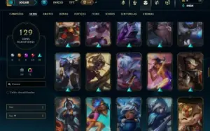 Prata 3 com TODOS os champs e 129 Skins
