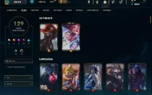 Prata 3 com TODOS os champs e 129 Skins