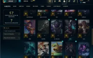 Unranked com 35 Champs e 6 Skins