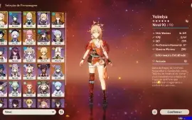 conta ar 56 Yae Miko + Yoimiya com arco assinatura