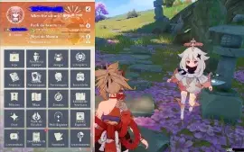 conta ar 56 Yae Miko + Yoimiya com arco assinatura