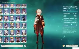 Conta Genshin muitos t5 + tiros e armas full acesso