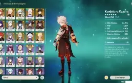Conta Genshin muitos t5 + tiros e armas full acesso