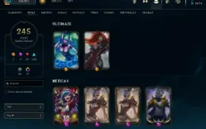 vendo conta no lol, esmeralda, 245 skins 2 ultimates.