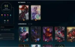 Conta LOL Plat4 + 2 skin Ultimate,55 skins, +107 Campeões