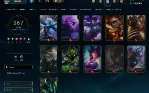 Conta Lol Full Acesso| Lv 780 | Todos Os Campeões |367 Skins