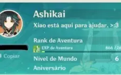 Conta Genshin Impact Xiao + Lança 5*