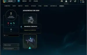 Conta Ouro 4 Com Twitch medieval + Warwick Selvagem (raras)