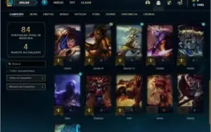 Conta platina 4 com 4 skins e 26 champs