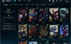 Conta platina 4 com 4 skins e 26 champs