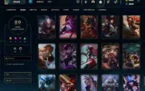 Platina 3 com 120 Champs e 89 Skins + 2000 RP ( TOP / JG )