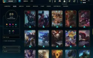 Platina 3 com 120 Champs e 89 Skins + 2000 RP ( TOP / JG )