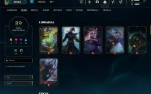 Platina 3 com 120 Champs e 89 Skins + 2000 RP ( TOP / JG )