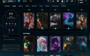 Platina 3 com 120 Champs e 89 Skins + 2000 RP ( TOP / JG )