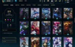 Platina 3 com 120 Champs e 89 Skins + 2000 RP ( TOP / JG )