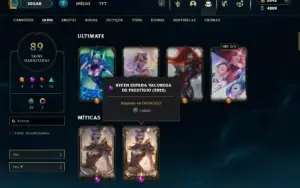 Platina 3 com 120 Champs e 89 Skins + 2000 RP ( TOP / JG )