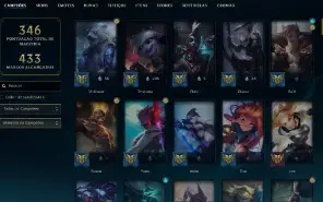 Unranked com 115 Champs e 296 Skins + 6 Prestigios