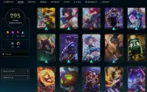 Unranked com 115 Champs e 296 Skins + 6 Prestigios