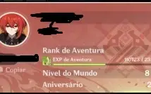 AR 55| diluc c2 + wgs +5 personagens 5 estrelas
