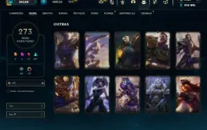 Diamante 3 com TODOS os champs e 273 Skins + 10 Vitoriosas
