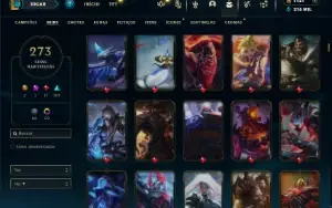 Diamante 3 com TODOS os champs e 273 Skins + 10 Vitoriosas