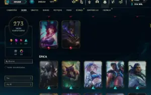 Diamante 3 com TODOS os champs e 273 Skins + 10 Vitoriosas