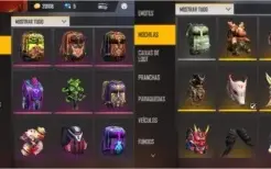 Conta FF>Completa>Passe,Skins,Emotes,Personagens,Pets ETC