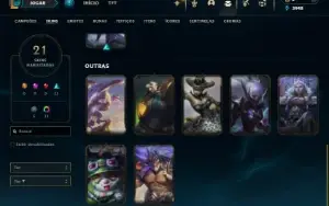 Mestre com 65 Champs e 21 Skins