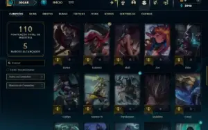 Mestre com 65 Champs e 21 Skins