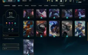 Mestre com 65 Champs e 21 Skins