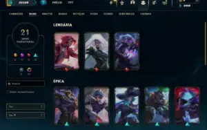 Mestre com 65 Champs e 21 Skins