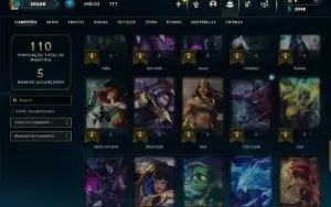 Mestre com 65 Champs e 21 Skins