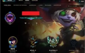 Conta Lol - Skins Raras - Platina Solo e Flex