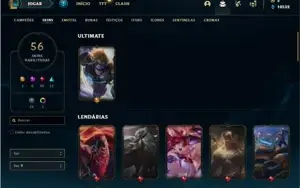 Conta bronze 4 com 92 Champs e 56 Skins ( mais de 50 jogos )
