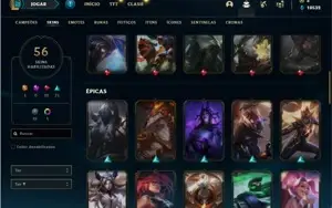 Conta bronze 4 com 92 Champs e 56 Skins ( mais de 50 jogos )