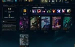 Unranked com 50 Champs e 11 Skins ( ex bronze )