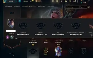 Unranked com 50 Champs e 11 Skins ( ex bronze )