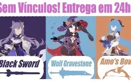 Ganyu ✨ Amos ✨ Keqking ✨ Espada Negra ✨ Mona ✨ Túmulo do Lob