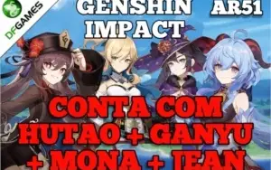 Conta Genshin Impact Hutao, Ganyu, Mona C1 e Jean