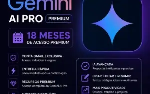 Google Gemini AI Pro (LINK) - 18 Meses / 30 dias de garantia