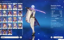 AR59|RAIDEN C3|EULA C1|AYATO| 20 chars 5* | 18 Armas 5*